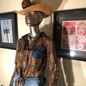 NWT Mind Code Western Cowgirl Shirt